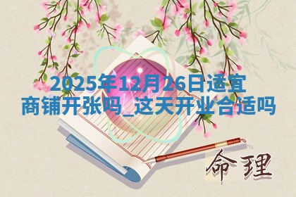 2025年12月26日适宜商铺开张吗,这天开业合适吗