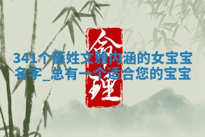 薛姓文雅内涵的女宝宝名字