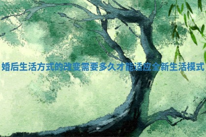 婚后生活方式的改变需要多久才能适应全新生活模式